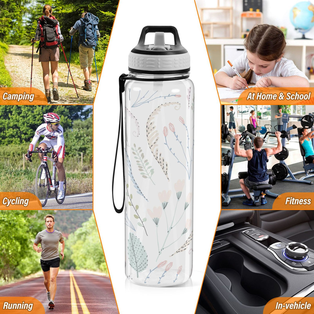 Clear 32oz Tritan Water Bottle with Straw U3253