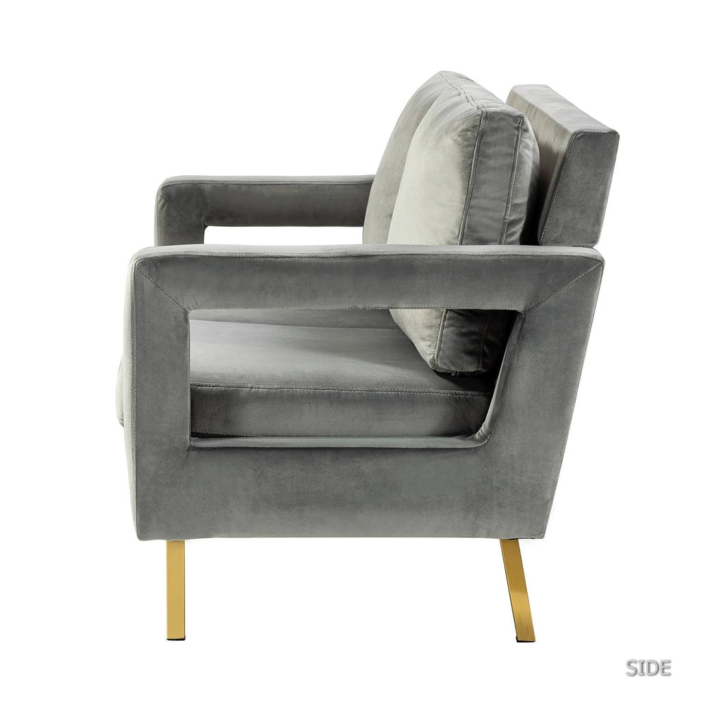 Green 50x22 Loveseat with Gold Metal Legs R1204