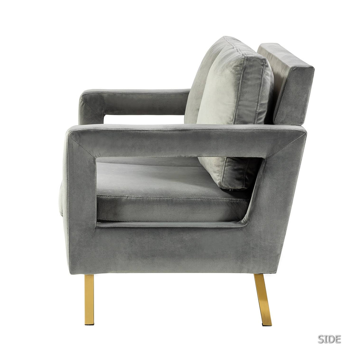 Green 50x22 Loveseat with Gold Metal Legs R1204