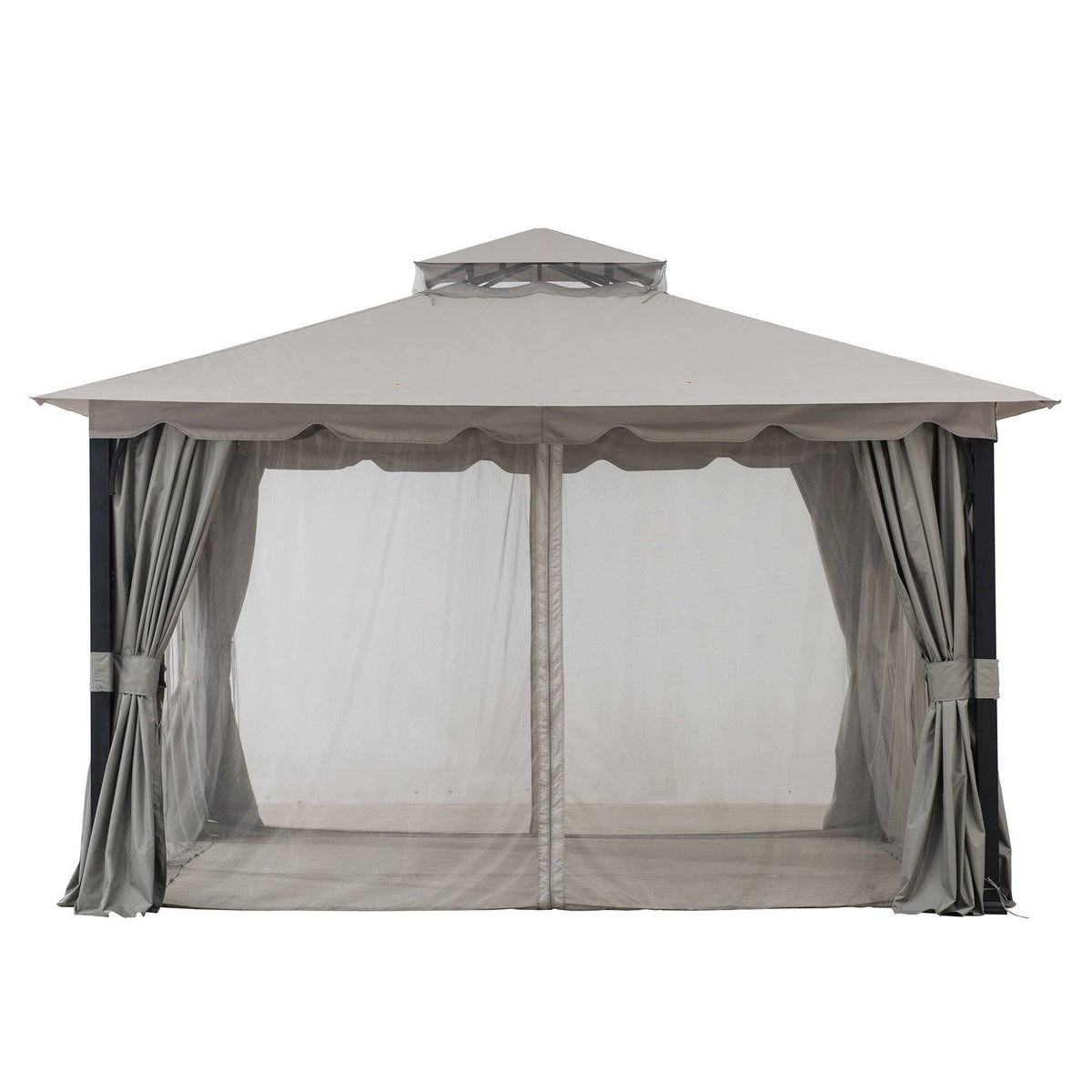 10x11 ft. Steel Gazebo with 2-Tier Hip Roof, Gray X855