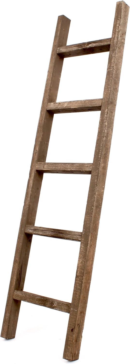 Rustic Farmhouse Decorative Ladder 6ft Weathered Gray C202