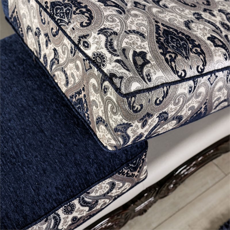 Chenille Upholstered Loveseat with Pillows in Silver N3918