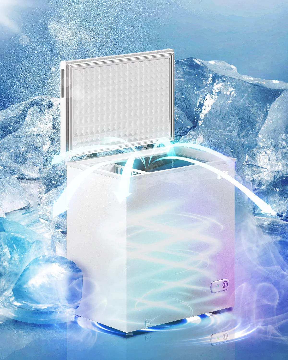 5.0 Cu ft White Chest Freezer with Storage Basket H4936