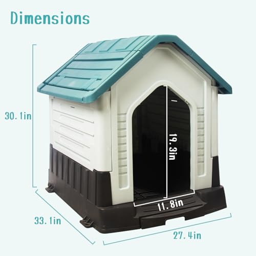 Waterproof Plastic Dog House with Air Vents and Elevated Floor Q8699