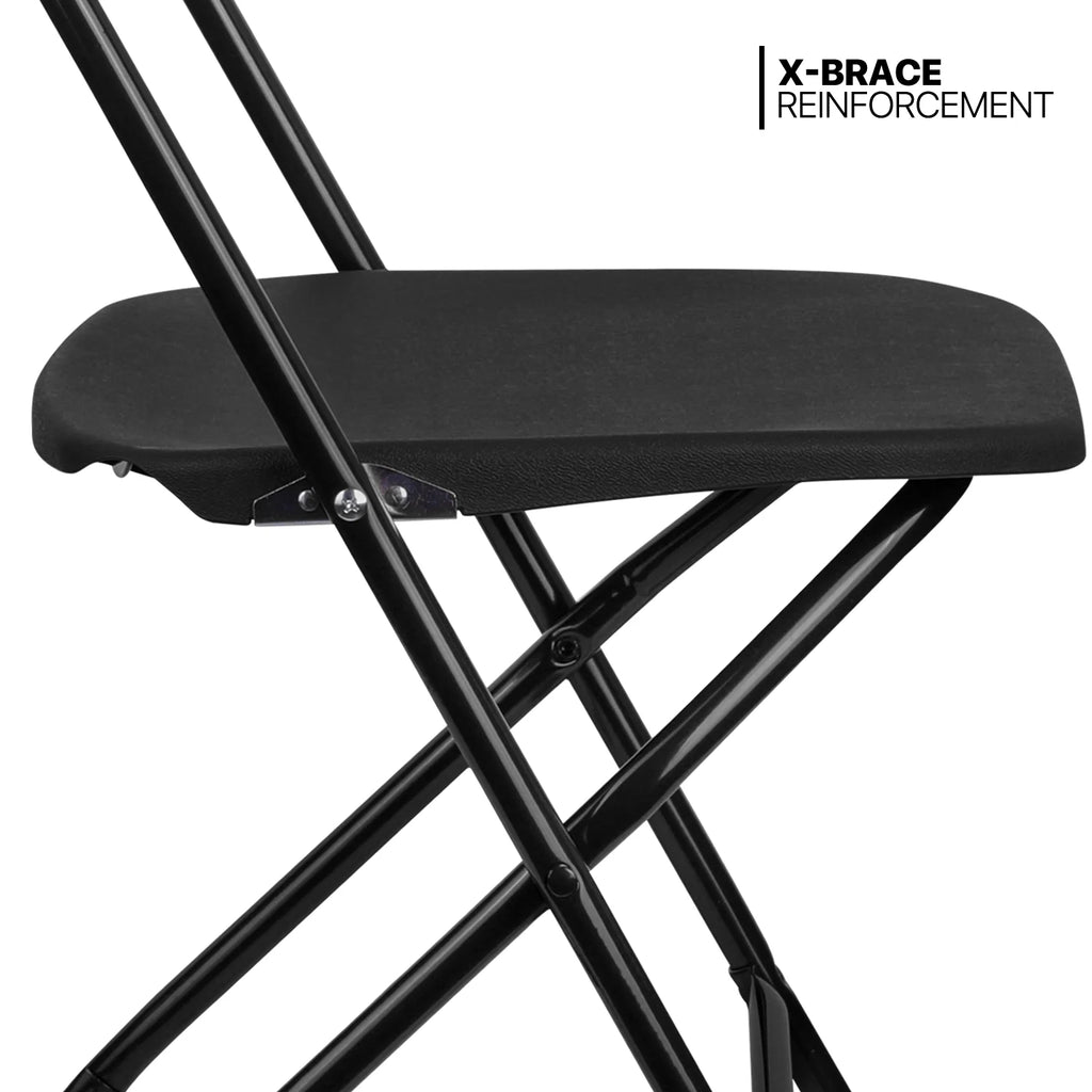 5 Ft Foldable Plastic Card Table and Chair Set, Black J15946