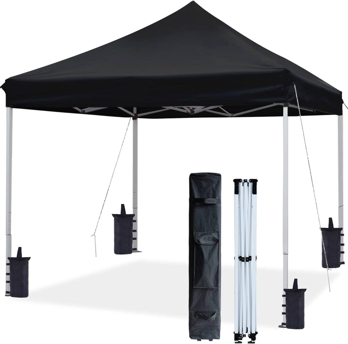 White 10'x15' Pop Up Canopy Tent with Wheeled Carry Bag V7442
