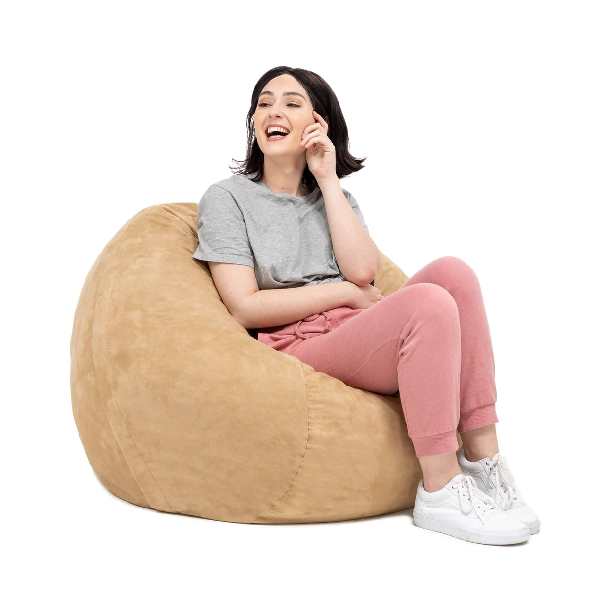 Orange Microsuede Foam Bag Chair T857