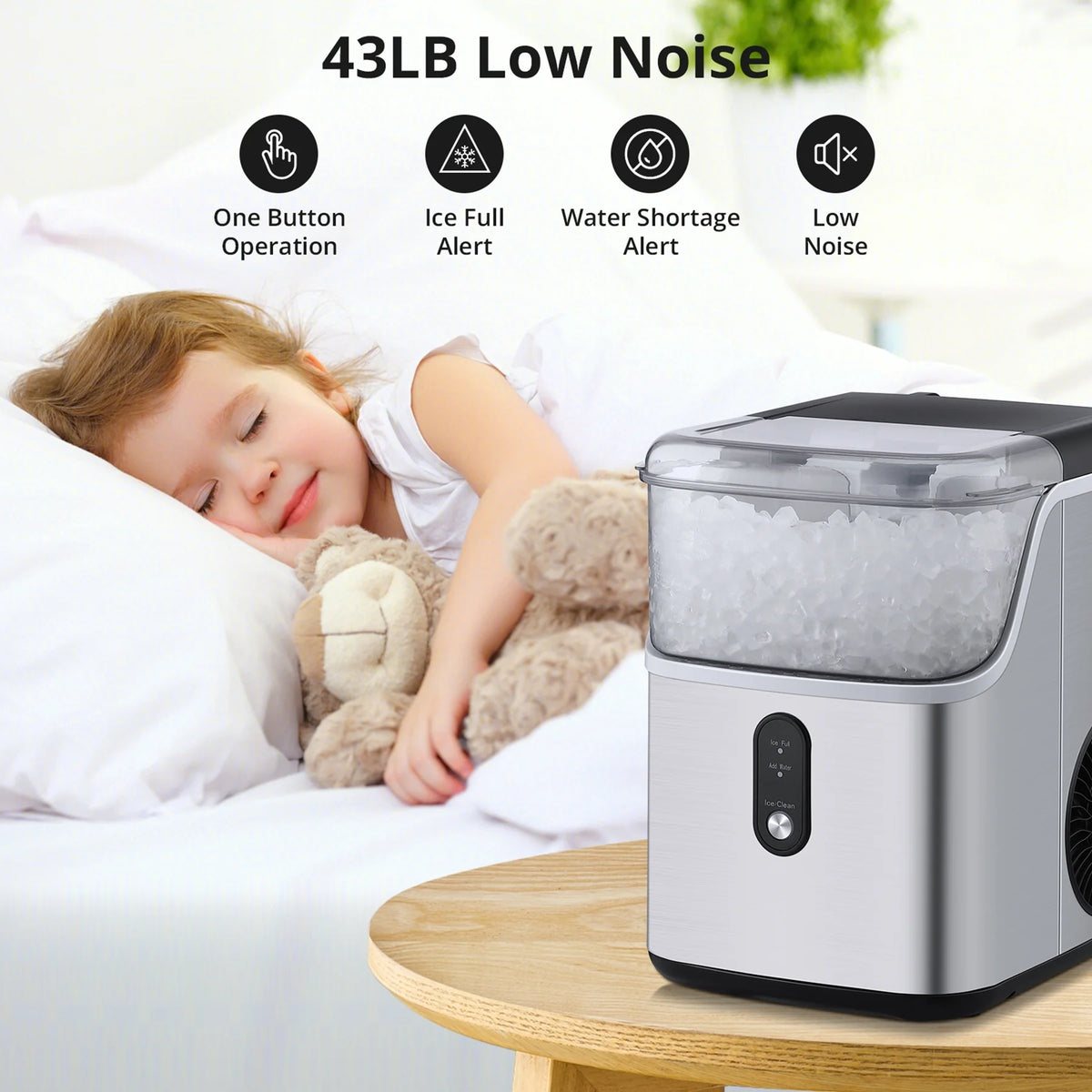 35Lbs/24H Chewable Nugget Ice Maker Countertop with Ice Scoop R363779